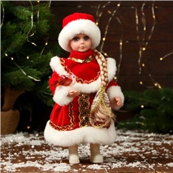 Снегурочка под ёлку «Зимнее волшебство. В пышной шубке», 30 см, красный