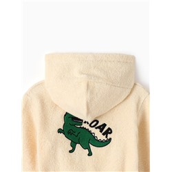 Халат махровый детский «Этель. Динозавр», размер 32, бежевый