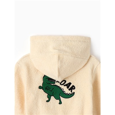 Халат махровый детский «Этель. Динозавр», размер 32, бежевый