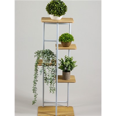 Подставка для цветов Greengo, 5 полок, 36×23×94 см, напольная, каркас металл, полки МДФ, белая