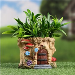 Декоративный горшок для цветов «Домик феи», 10×9×9 см, керамический