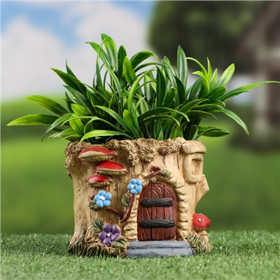 Декоративный горшок для цветов «Домик феи», 10×9×9 см, керамический