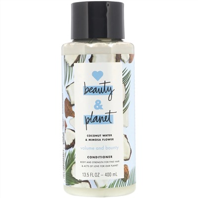 Love Beauty and Planet, Кондиционер Volume and Bounty, «Кокосовая вода и цветы мимозы», 400 мл