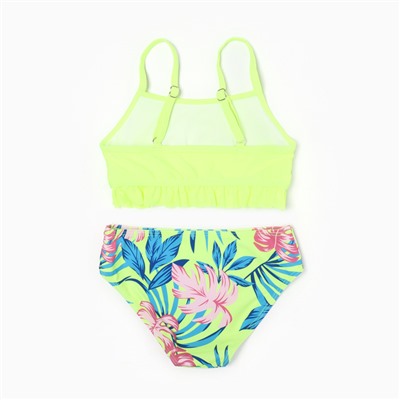 Купальник раздельный для девочек, цвет салатовый, рост 110-116 см