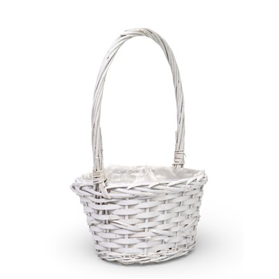 Корзина плетёная для хранения, ива, белая, набор 2 шт.