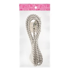 Шнур сетевой в тканевой оплетке с заземлением, 1.8 м, 2200 Вт, 3×0.75 мм²