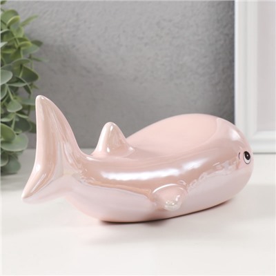 Копилка для денег «Кит», керамика, перламутр, 21.5×10.5×10.5 см