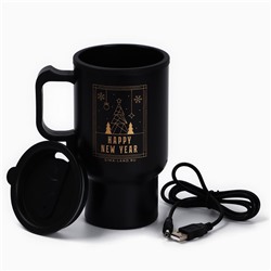 Термокружка Happy New Year, с USB кабелем, 450 мл