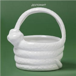 Конфетница Доляна «Милые змейки», 12.6×11.8×14 см, доломит, белая