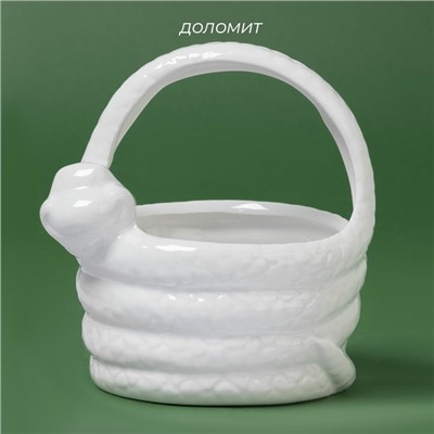 Конфетница Доляна «Милые змейки», 12.6×11.8×14 см, доломит, белая