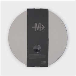 Набор салфеток Magistro, 4 шт., d=28.5 см, подставки под кружку d=10 см, экокожа, двухсторонние, серые