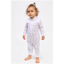 Комбинезон на молнии Белые Зайки с сердечками арт. КНМ-103