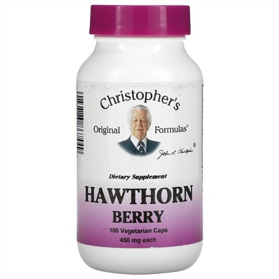 Christopher's Original Formulas, Hawthorn Berry, 450 mg, 100 Vegetarian Caps