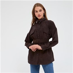 Рубашка женская MINAKU: Casual Collection, размер 48, шоколадный