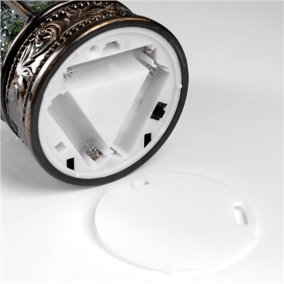 Светодиодная фигура «Дед Мороз и ёлка» 14×22×14 см, пластик, батарейки АААх3 (не в комплекте), свечение тёплое белое