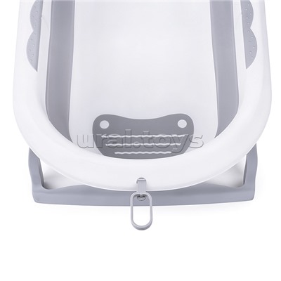 Набор для купания (ванночка цвет: белый/серый, матрасик цвет: звёзды на белом, ковш)