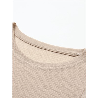 Пижама женская (лонгслив, шорты) KAFTAN «Бархат», размер 48-50, цвет бордовый, бежевый