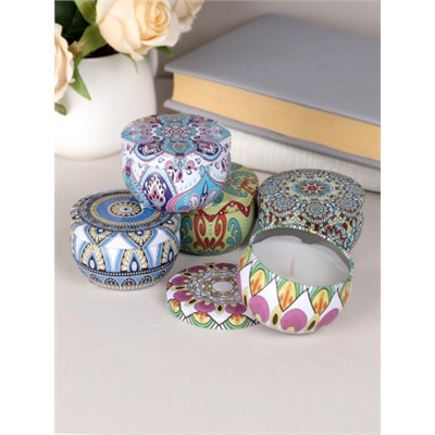 Свеча ароматическая в подсвечнике 6х4 см без наполнения / CW516-9 /уп 100/микс