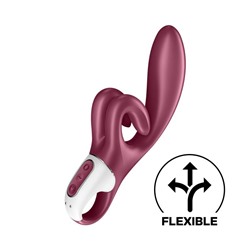 Бордовый вибратор-кролик Touch me - 21,2 см.