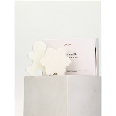 URAL LAB Минимал НГ Набор бомбочка снежинка и фигурная свеча пряня