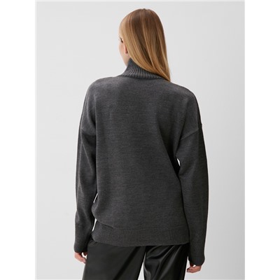 Джемпер женский вязаный MINAKU: Knitwear collection, антрацит, размер 42-44