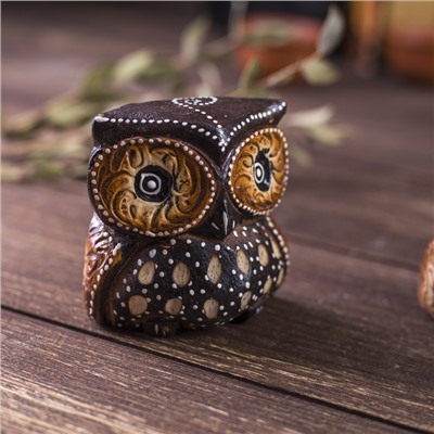 Сувенирный набор «Совы с точечным узором», 3 шт., 6×14×7 см, дерево