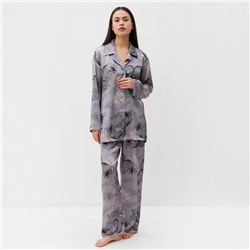 Пижама женская (рубашка, брюки) KAFTAN «Дракон», размер 48-50, серая