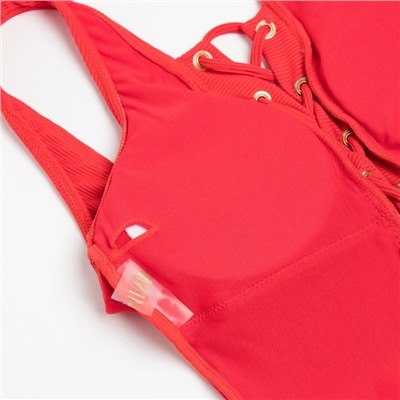 Купальник женский слитный однотонный MINAKU, размер 42, красный