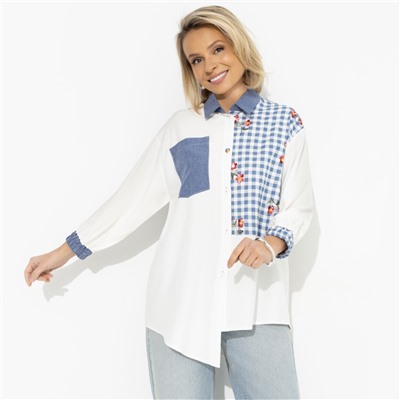 Рубашка комбинированная, Жемчужина образа (white)