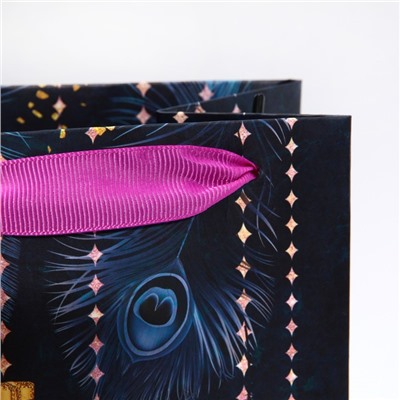 Пакет подарочный новогодний под бутылку «Новый год», 13×36×10 см