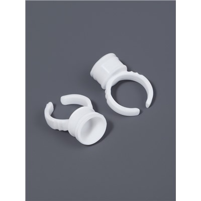 Кольца - лунки под клей для наращивания ресниц, набор - 50 шт., белое