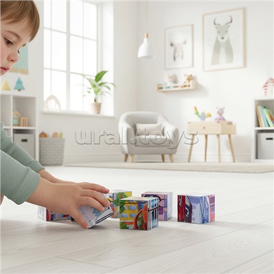 Кубики в картинках 20 Модели автомобилей ( из 6-ти штук)