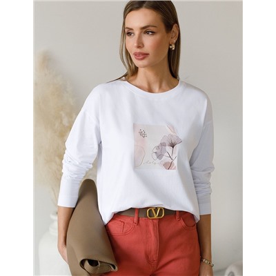 Лонгслив из премиального хлопка с эластаном