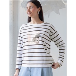 Лонгслив в полоску из премиального хлопка с эластаном