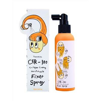 ELIZAVECCA - СПРЕЙ ДЛЯ ВОЛОС С КОЛЛАГЕНОМ НЕСМЫВАЕМЫЙ ФИКСИРУЮЩИЙ CER - 100 COLLAGEN COATING HAIR A+ MUSCLE FIXER SPRAY, 150 МЛ