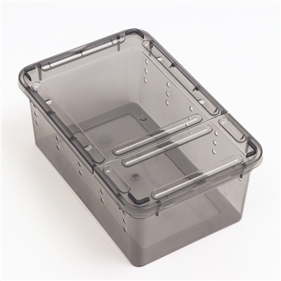 Переноска - отсадник для рептилий, 19×12.5×7.5 см, чёрная