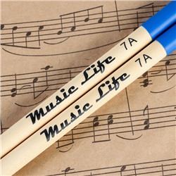 Барабанные палочки Music Life, 7 А, клен, синие