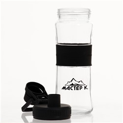 УЦЕНКА Бутылка для воды спортивная «Мастер К», 500 мл, 22×7.3 см, стеклянная