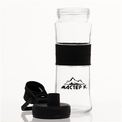 УЦЕНКА Бутылка для воды спортивная «Мастер К», 500 мл, 22×7.3 см, стеклянная