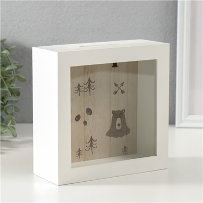 Интерьерная копилка для купюр и монет «Лесные звери», дерево, 6.5×16×16 см