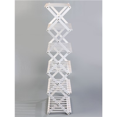 Стеллаж универсальный, 6 полок, 50×25×110 см, напольный, открытый, белый, Greengo