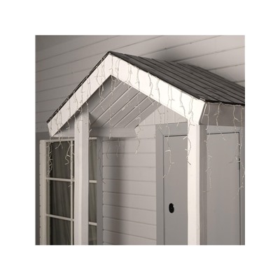 Гирлянда «Бахрома» 4×0.6 м, IP44, прозрачная нить, 180 LED, свечение белое, 8 режимов, 220 В