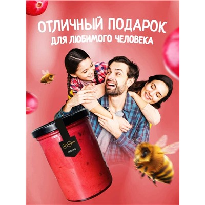 Мед-суфле с клюквой 0,5 кг.