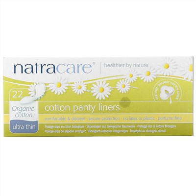 Natracare, ультра тонкие ежедневные прокладки, органический хлопок, 22 шт.