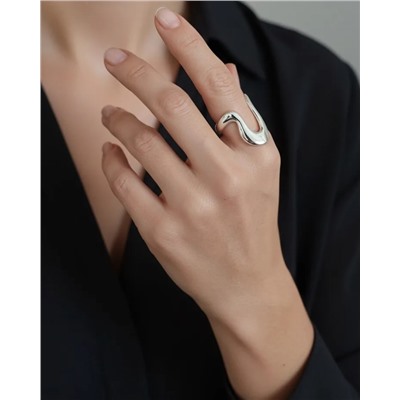 Кольцо с белым серебрением