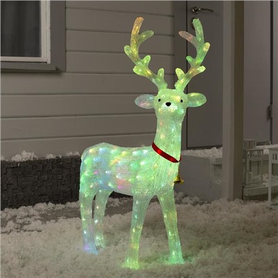 Светодиодная фигура «Олень» 66×32×100 см, акрил, 150 LED, 4.5V, свечение мульти (RGB)