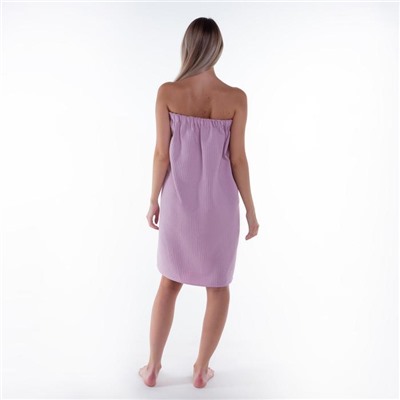 Полотенце банное Этель «Парео» с карманом 80×140 см цв.нежная лаванда, 100% хл, вафля 240 г/м²