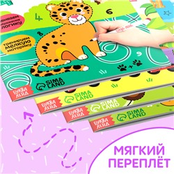 Книги многоразовые обучающий «Обведи и сотри», набор 4 шт. по 12 стр., 2 маркера, в коробке