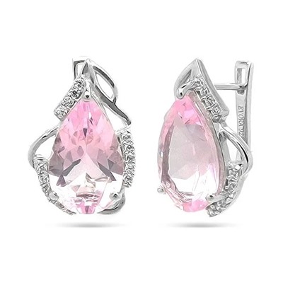 Серьги из серебра морганит, Ассанта