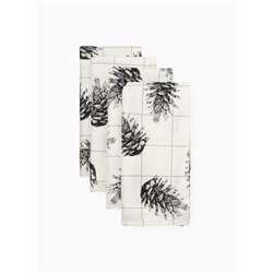 Набор салфеток сервировочных на стол «Этель» Christmas, 4 шт., белые, с декоративными кольцами, 45×45 см